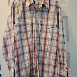 Long sleeve pearl snap mens shirt